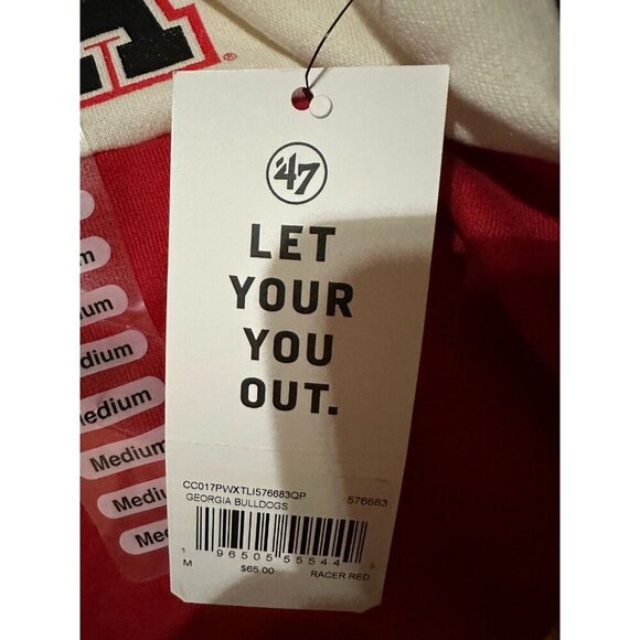 NWT UGA GA Bulldogs Women's Oversized Cropped Med sweatshirt 47 Brand - Picture 4 of 9